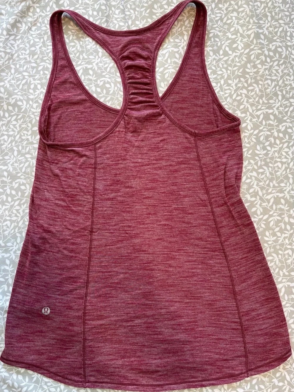 Lululemon Gathered Racerback Tank Top Heathered Cranberry Burgundy Size 4
